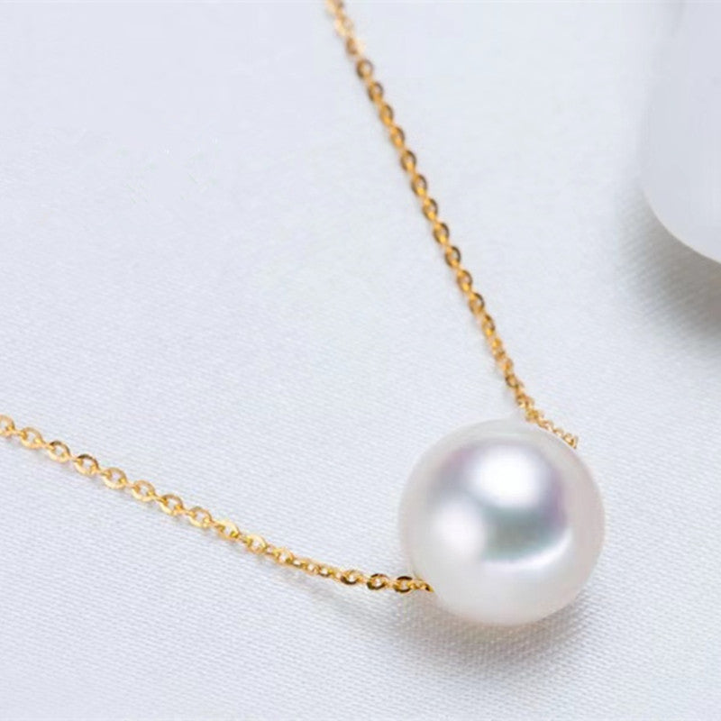 Natural pearl pendant simple 18K Gold Necklace WRX pearls wholesale