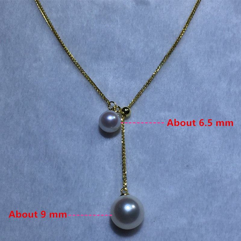 Natural pearl double bead pendant，birthday present wedding gift Holiday gifts WRX pearls wholesale