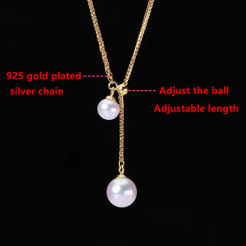 Natural pearl double bead pendant，birthday present wedding gift Holiday gifts WRX pearls wholesale