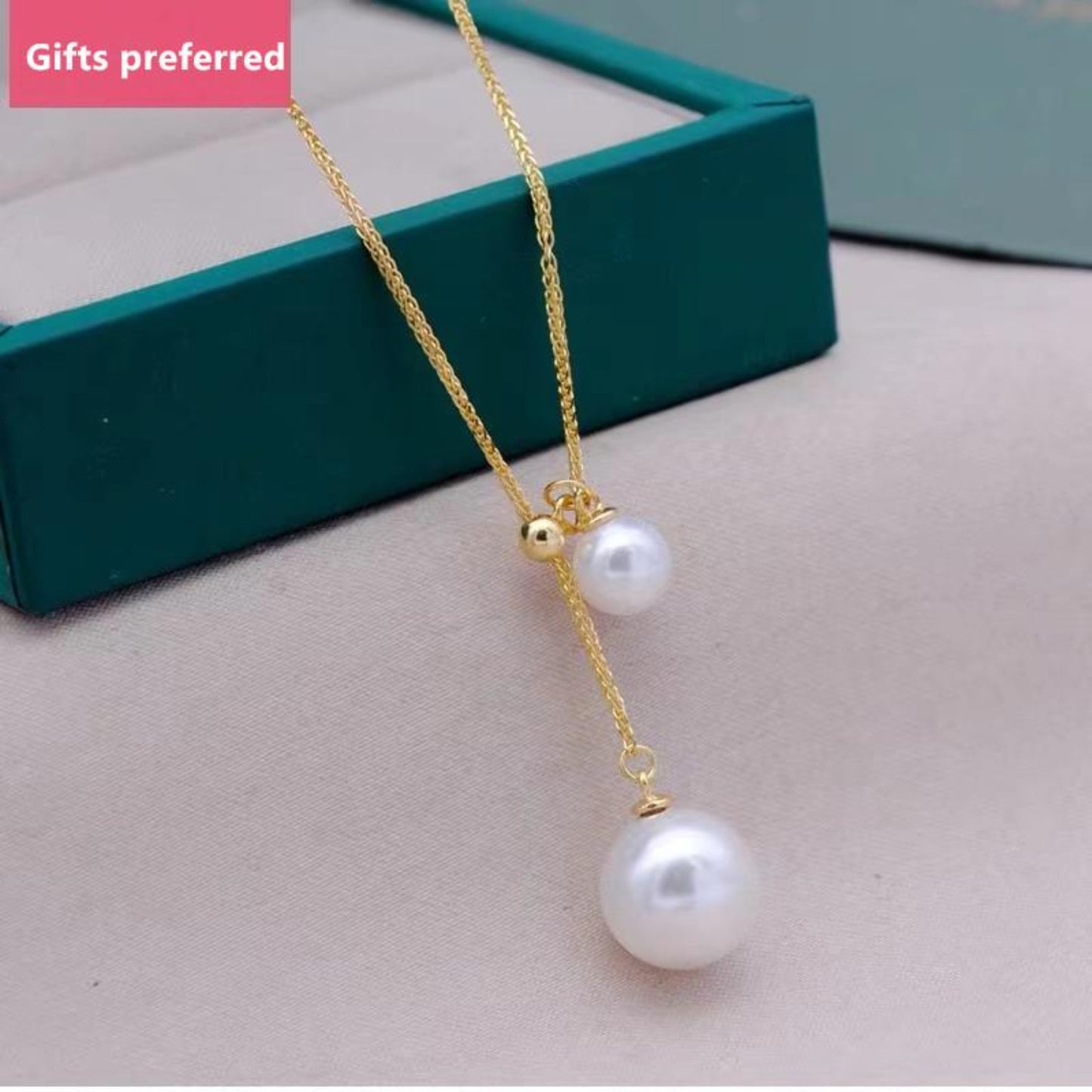 Natural pearl double bead pendant，birthday present wedding gift Holiday gifts WRX pearls wholesale