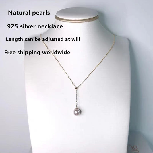 Natural pearl pendant 925 silver Necklace holiday gift birthday gift WRX pearls wholesale