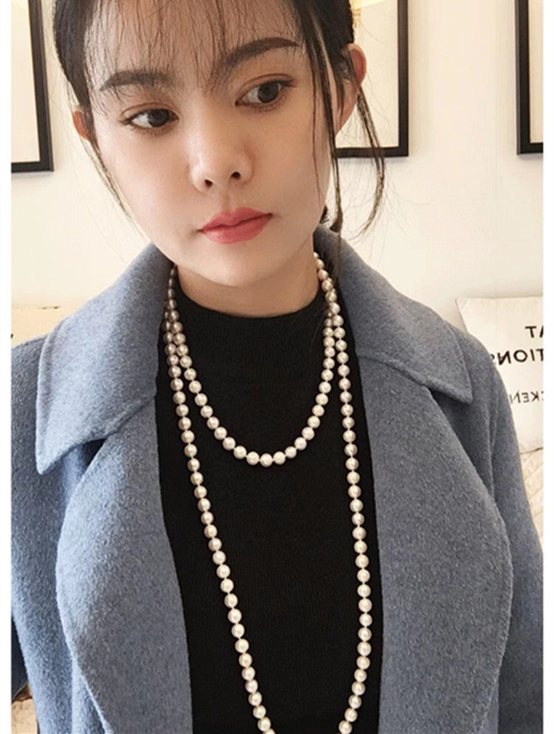 63 Inches Long natural pearl necklace sweater chain WRX pearls wholesale