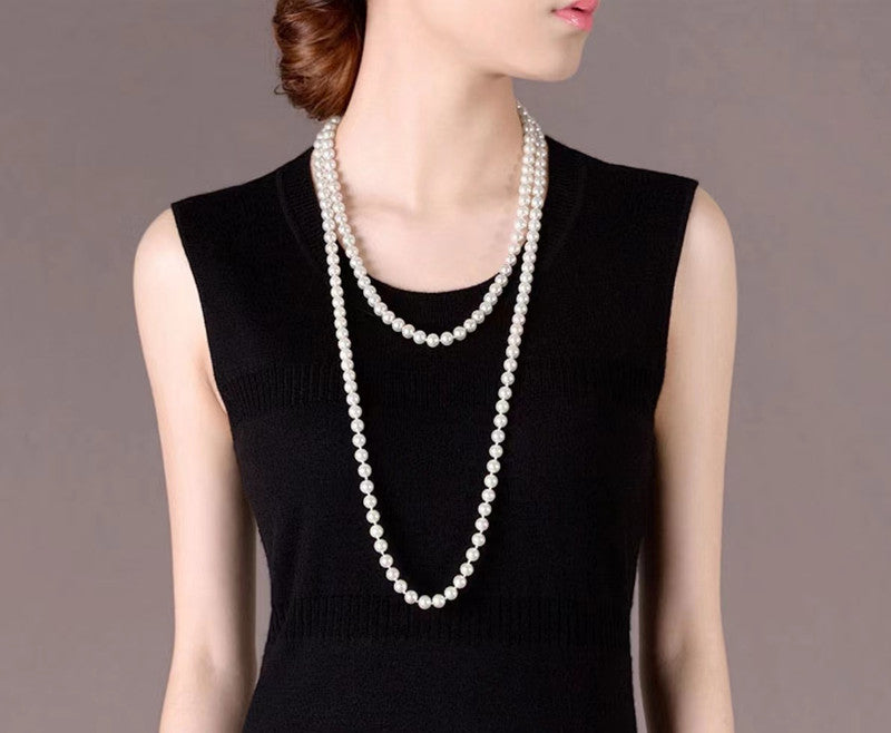 63 Inches Long natural pearl necklace sweater chain WRX pearls wholesale