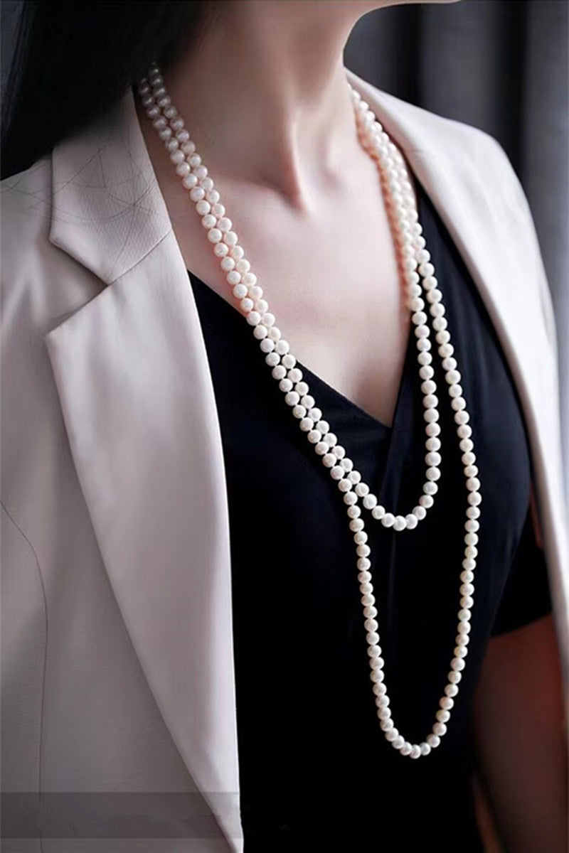 63 Inches Long natural pearl necklace sweater chain WRX pearls wholesale