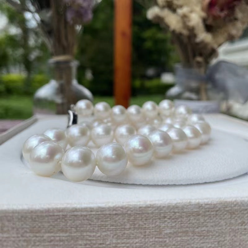 10-14mm Large particle natural pearl necklace WRX Pearls wholesale