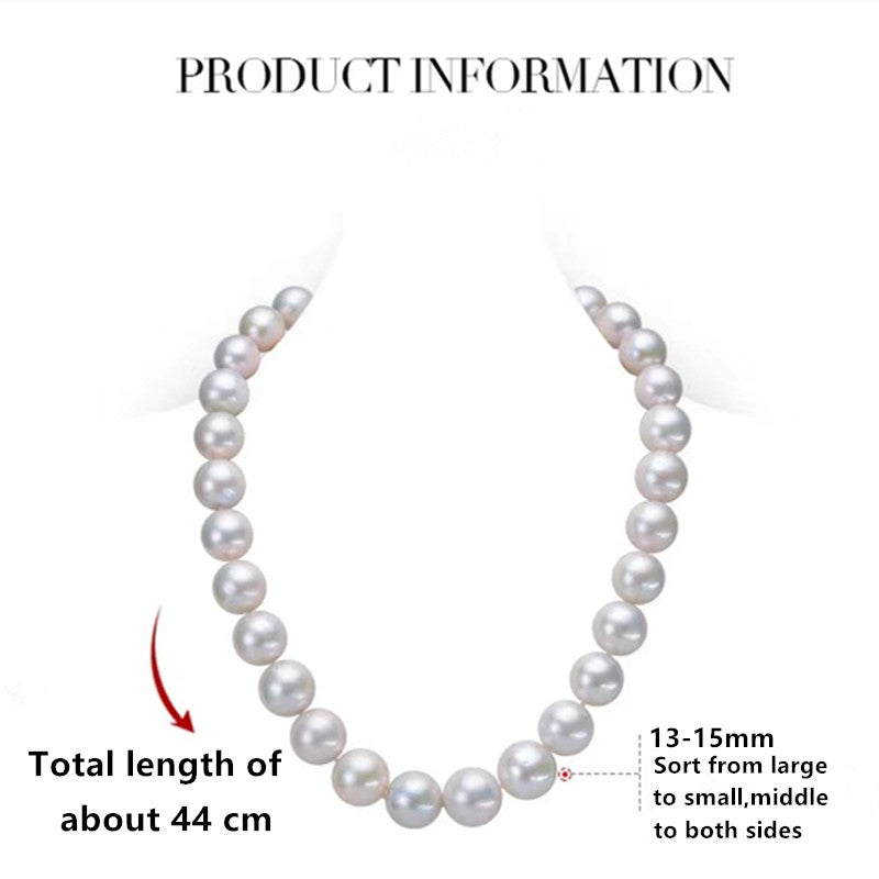 10-14mm Large particle natural pearl necklace WRX Pearls wholesale