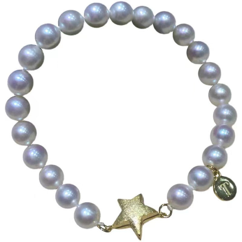 Bracelet - Freshwater Pearl (7-8mm) - 925 Sterling Silver – foucaultbear