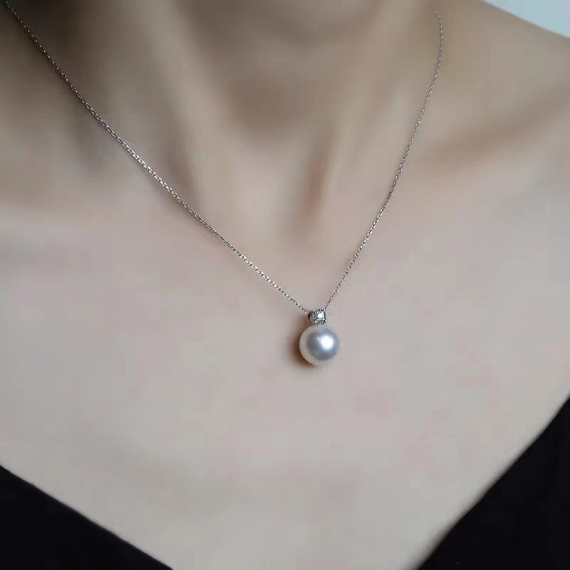 Natural pearl pendant 18K Gold Necklace WRX Pearls wholesale