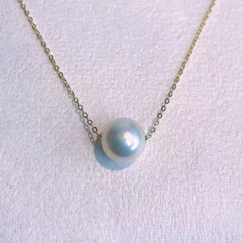 Natural pearl pendant simple 18K Gold Necklace WRX pearls wholesale