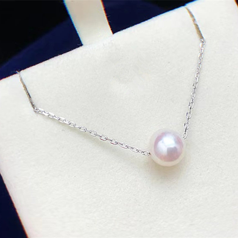 Natural pearl pendant simple 18K Gold Necklace WRX pearls wholesale